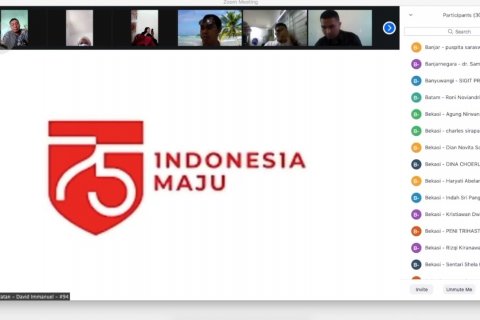 Suasana geladi upacara 17 Agustus 2020 melalui daring