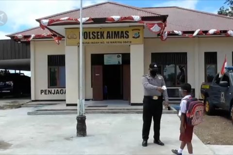 Polsek Aimas sediakan  wifi gratis untuk belajar secara daring