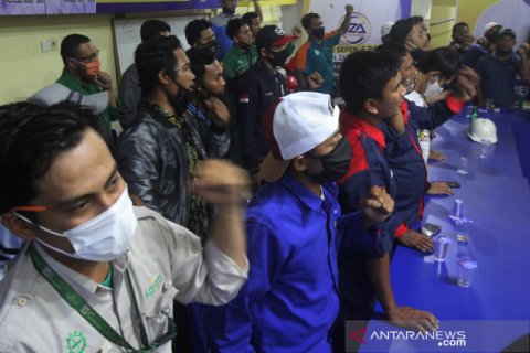 (FOTO) - Persiapan Aksi UU Cipta Kerja