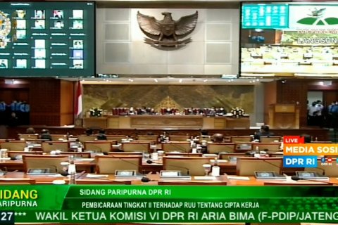DPR mengesahkan Omnibus Law RUU Cipta Kerja