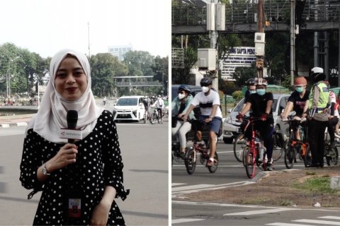 Protokol kesehatan saat olahraga di Monas - Bundaran HI