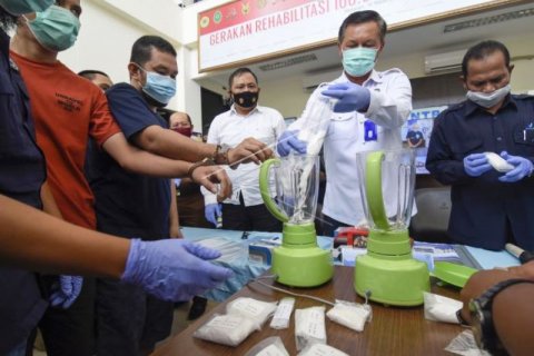 Pemusnahan Barang Bukti Narkotika BNN Mataram