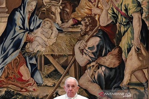 Pesan Natal Paus disampaikan dalam ruangan