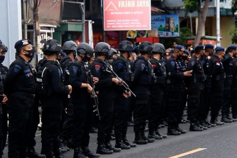 Jelang tahun baru, ratusan personel gabungan bersiaga di pusat keramaian Kota Ternate
