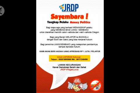 JRDP adakan sayembara tangkap pelaku politik uang