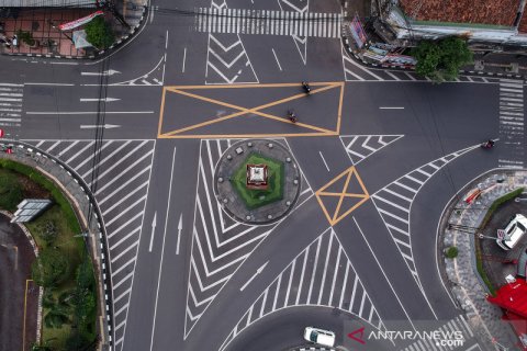 Suasana sepi kota Bandung pada tahun baru 2021