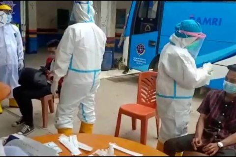 Polres Tulang Bawang gelar tes cepat antigen di Lintas Sumatera-Jawa