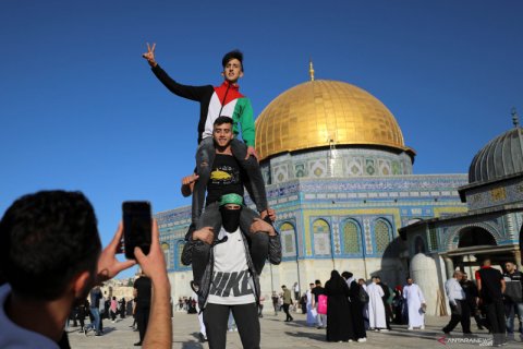 Dome of the Rock usai shalat Idul Fitri 1442 H