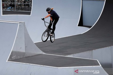 Uji coba venue BMX Olimpiade Tokyo 2020