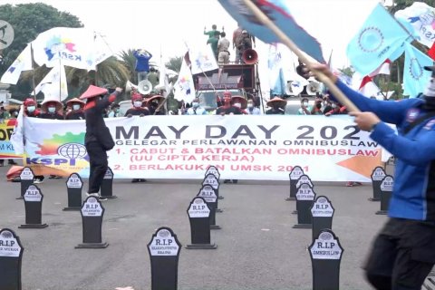 Terapkan prokes, 300 buruh peringati May Day di DKI