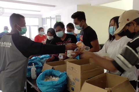 Suasana Lebaran di lokasi karantina PMI Batam