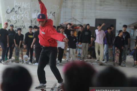 Skateboarder Palembang rayakan  hari Skateboard sedunia