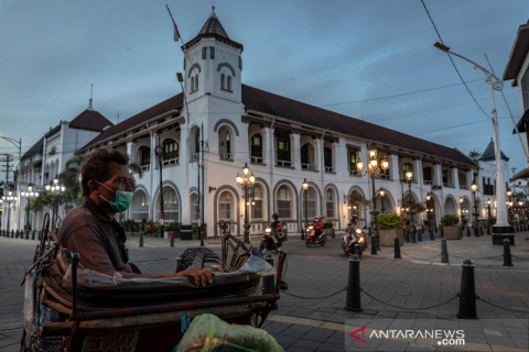 Suasana Kota Lama Semarang jelang penerapan PPKM Darurat