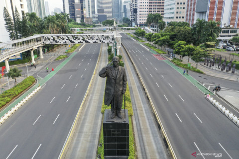 Sepinya jalanan ibu kota Jakarta saat PPKM Darurat
