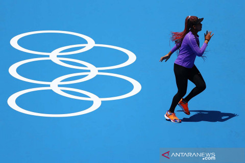 Petenis Naomi Osaka berlatih jelang laga perdana Olimpiade Tokyo 2020