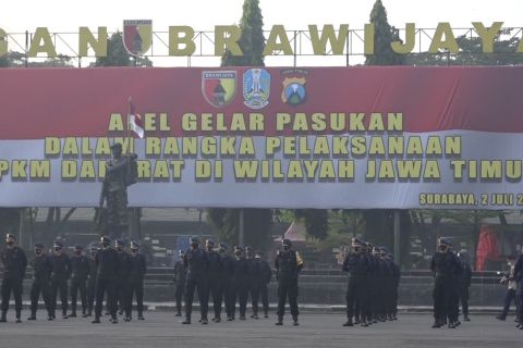 Ribuan personel siap sukseskan PPKM Darurat di Jatim