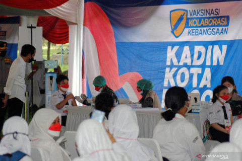 Presiden tinjau vaksinasi Kolaborasi Kebangsaan di Kebun Raya Bogor