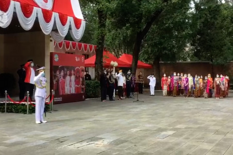 Upacara hari kemerdekaan RI di Beijing