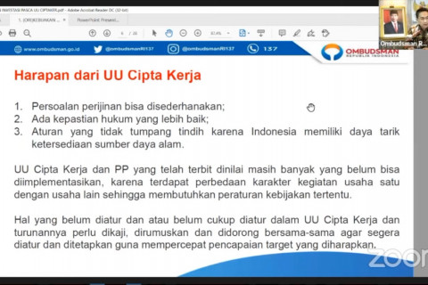 Ciptaker dorong kemudahan izin via elektronik