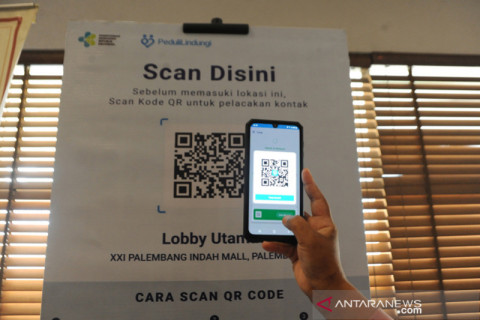 Aplikasi PeduliLindungi di Mall Palembang