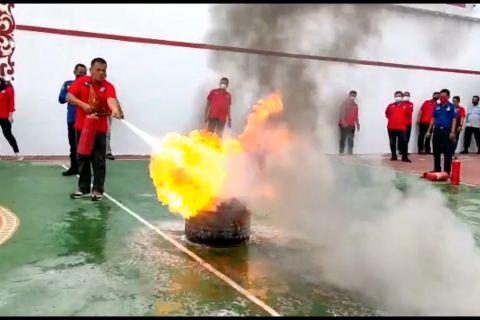 Rutan Kelas IIB Serang gelar simulasi penanganan kebakaran