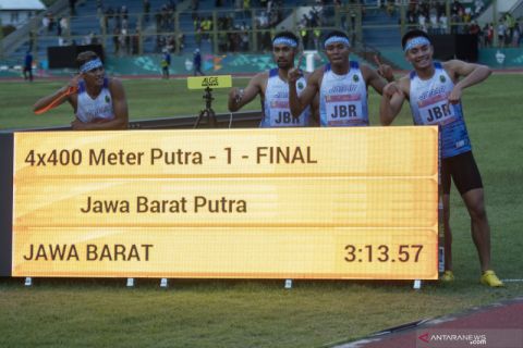 PON Papua: Jabar juara lari 4X400 meter estafet putra