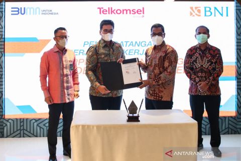 Penandatanganan kerjasama BNI dengan Telkomsel