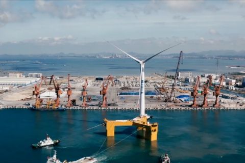 Turbin angin antitopan lepas pantai terpasang di China selatan