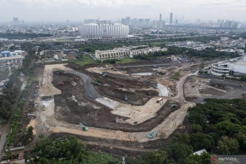 Progres pembangunan sirkuit untuk Formula E di kawasan Ancol