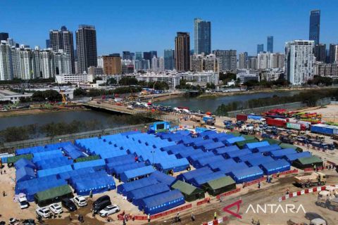 Fasilitas isolasi COVID-19 di Lok Ma Chau