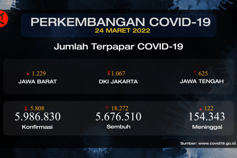 Angka kesembuhan COVID-19 meningkat 18.272 orang