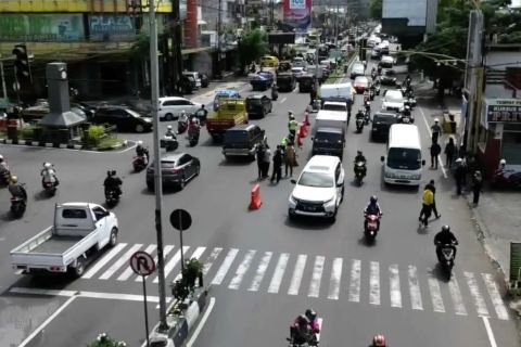 Jelang arus mudik, Polresta Malang Kota gelar simulasi rekayasa lalin