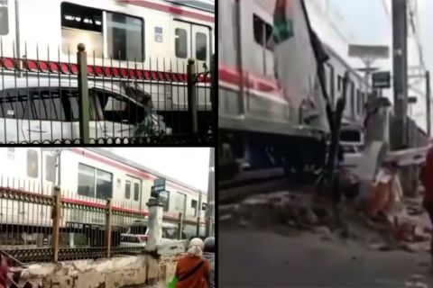 KRL Bogor-Jakarta Kota tabrak mobil di Citayam