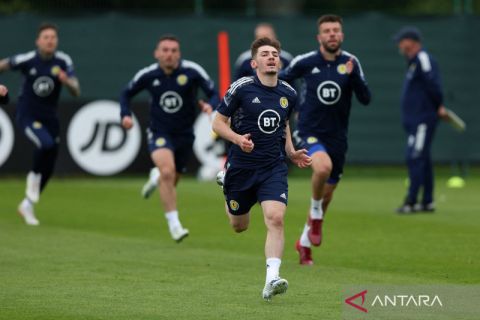 Latihan timnas Skotlandia jelang lawan Ukraina pada playoff kualifikasi Piala Dunia 2022