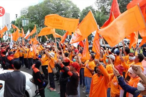 Buruh tolak penundaan pemilu dan kenaikan harga kebutuhan pokok