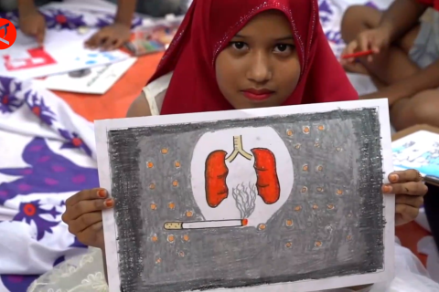 Cuplikan peringatan Hari Tanpa Tembakau Sedunia di Dhaka