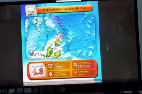 Gempa bumi dangkal magnitudo 4,9 &nbsp;guncang Pulau Morotai