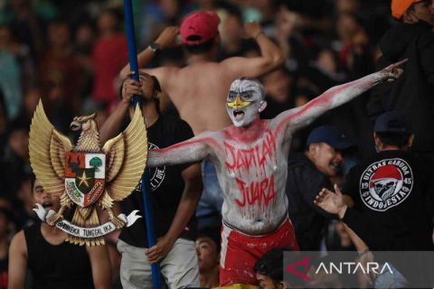 Dukungan suporter untuk Timnas Indonesia U-19 pada penyisihan Piala AFF U-19