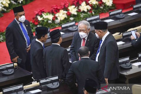Suasana menjelang Sidang Tahunan MPR dan Sidang Bersama DPR-DPD Tahun 2022