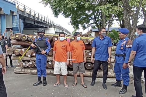 Ditpolairud Polda Kalsel gagalkan penyelundupan kayu asal Kalteng