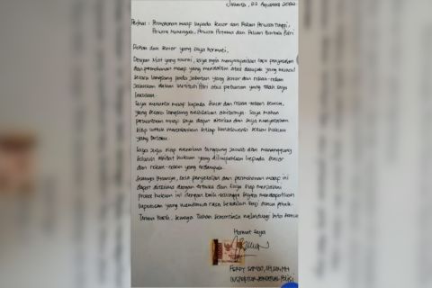 Ferdy Sambo tulis surat permintaan maaf