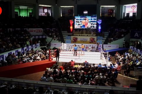 Kejuaraan tinju tradisional Myanmar diikuti peserta mancanegara