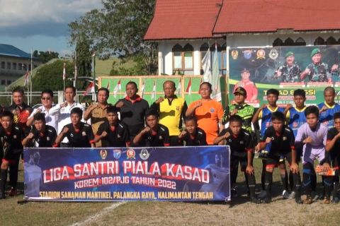 Korem 102/Pjg gelar turnamen Liga Santri PSSI Piala KASAD 2022