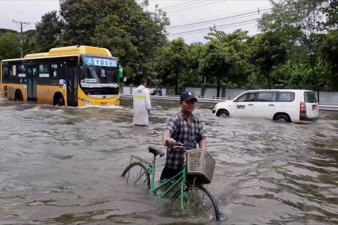 Kota-kota Myanmar catat rekor curah hujan tertinggi dalam 50 tahun