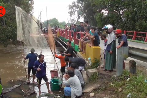 Banjir di Katingan menjadi berkah bagi pencari ikan