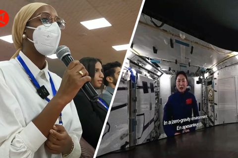 Dari antariksa, tiga astronaut China bincang dengan anak muda Afrika