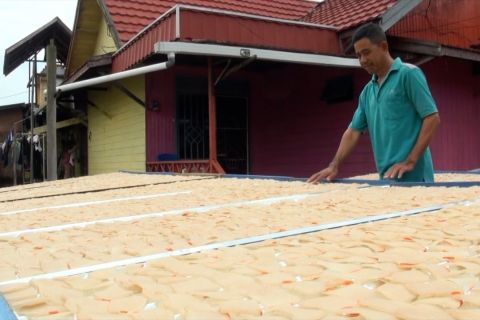 Mencicipi aneka kerupuk khas dari Kuala Pembuang
