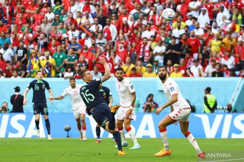 Piala Dunia 2022: babak pertama usai Australia unggul 1-0 atas Tunisia
