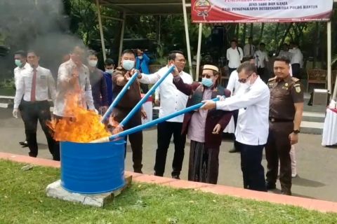 Polda Banten musnahkan barang bukti sitaan 4 kg narkoba
