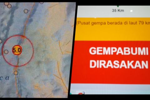 Gempa bumi M 5,0 guncang Kota Ternate